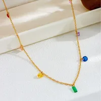 Retro French Style Simple Style Geometric 304 Stainless Steel 18K Gold Plated Women's Anklet Necklace Jewelry Set main image 7