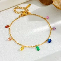 Retro French Style Simple Style Geometric 304 Stainless Steel 18K Gold Plated Women's Anklet Necklace Jewelry Set main image 8