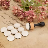 Circular Head Wooden Handle Stamp Pad Auxiliary Tools Color Brush Sponge Brush Tl012 Office Stamp/ink/creative Stamp/ink main image 1