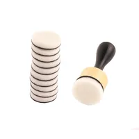 Circular Head Wooden Handle Stamp Pad Auxiliary Tools Color Brush Sponge Brush Tl012 Office Stamp/ink/creative Stamp/ink sku image 3