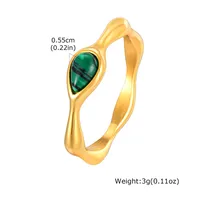 Wholesale Jewelry IG Style Water Droplets 304 Stainless Steel 18K Gold Plated Rings main image 2