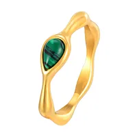 Wholesale Jewelry IG Style Water Droplets 304 Stainless Steel 18K Gold Plated Rings main image 10