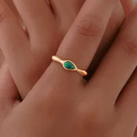 Wholesale Jewelry IG Style Water Droplets 304 Stainless Steel 18K Gold Plated Rings main image 5