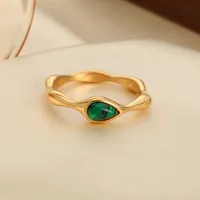 Wholesale Jewelry IG Style Water Droplets 304 Stainless Steel 18K Gold Plated Rings main image 6
