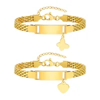 Cute Heart Shape Butterfly 304 Stainless Steel 18K Gold Plated Woven Chain Bracelets In Bulk main image 10