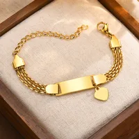 Cute Heart Shape Butterfly 304 Stainless Steel 18K Gold Plated Woven Chain Bracelets In Bulk main image 3