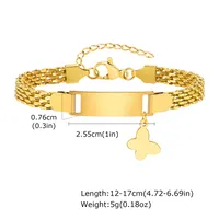 Cute Heart Shape Butterfly 304 Stainless Steel 18K Gold Plated Woven Chain Bracelets In Bulk sku image 1