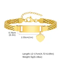 Cute Heart Shape Butterfly 304 Stainless Steel 18K Gold Plated Woven Chain Bracelets In Bulk sku image 2