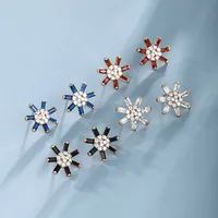 1 Pair Vintage Style Xuping Flower Plating Inlay Copper Alloy Artificial Gemstones 18k Gold Plated Ear Studs main image 1