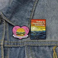 Streetwear Letter Hamburger Alloy Stoving Varnish Unisex Brooches main image 4