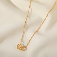 Wholesale Jewelry Simple Style Heart 304 Stainless Steel 18K Gold Plated Plating Necklace main image 2