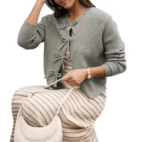 Women's Cardigan Long Sleeve Sweaters & Cardigans Vacation Simple Style Bow Knot main image 2
