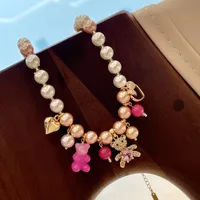 Cute Bear Beaded Artificial Crystal Bear Women's Pendant Necklace main image 1
