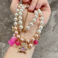 Cute Bear Beaded Artificial Crystal Bear Women's Pendant Necklace main image 5