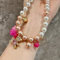 Cute Bear Beaded Artificial Crystal Bear Women's Pendant Necklace main image 4