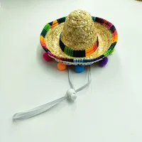 Casual Straw Colorful Pet Hat sku image 1