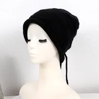 Women's Simple Style Solid Color Flower Drawstring Crimping Wool Cap main image 4