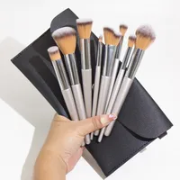 Simple Champagne Color Makeup Brush Set Beauty Tools 10pcs Wholesale sku image 2