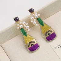 1 Pair Vintage Style Letter Crown Glasses Plating Alloy Drop Earrings sku image 12