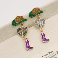 1 Pair Vintage Style Letter Crown Glasses Plating Alloy Drop Earrings sku image 11