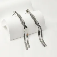 1 Pair Elegant Classic Style Tassel Snake Bones Chain 304 Stainless Steel 18K Gold Plated Drop Earrings main image 4