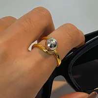 Wholesale Jewelry Simple Style Classic Style Geometric 304 Stainless Steel Mixed Metal Open Rings main image 2