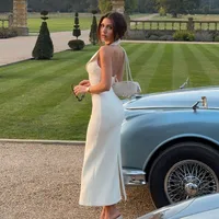 Women's Sheath Dress Streetwear V Neck Backless Sleeveless Solid Color Maxi Long Dress Holiday main image 3