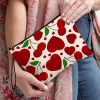 Cute Cherry Heart Shape Polyester Square Makeup Bags main image 3