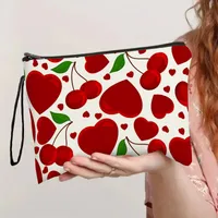 Cute Cherry Heart Shape Polyester Square Makeup Bags main image 4
