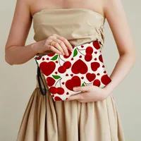 Cute Cherry Heart Shape Polyester Square Makeup Bags main image 5