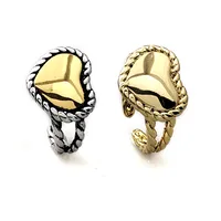 Wholesale Jewelry Retro Heart Shape 304 Stainless Steel Polishing Mixed Metal Open Rings main image 3