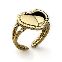 Wholesale Jewelry Retro Heart Shape 304 Stainless Steel Polishing Mixed Metal Open Rings main image 4