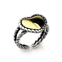 Wholesale Jewelry Retro Heart Shape 304 Stainless Steel Polishing Mixed Metal Open Rings main image 5