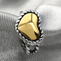 Wholesale Jewelry Retro Heart Shape 304 Stainless Steel Polishing Mixed Metal Open Rings main image 6