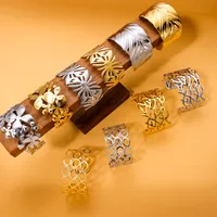 Retro Simple Style Leaves Solid Color Flower Titanium Steel Bangle In Bulk main image 1