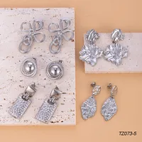 1 Pair IG Style Retro Geometric Titanium Steel Drop Earrings Ear Studs main image 3
