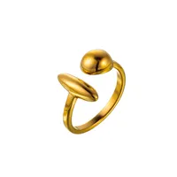Wholesale Jewelry Simple Style Solid Color Flower Bow Knot Titanium Steel 14K Gold Plated Rings main image 4