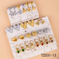 1 Pair IG Style Heart Shape Mixed Metal Inlay Titanium Steel Pearl Zircon Drop Earrings Ear Studs main image 1