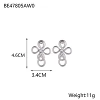 1 Pair IG Style Retro Geometric Titanium Steel Drop Earrings Ear Studs sku image 3