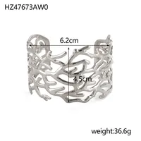Retro Simple Style Leaves Solid Color Flower Titanium Steel Bangle In Bulk sku image 3