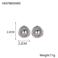 1 Pair IG Style Retro Geometric Titanium Steel Drop Earrings Ear Studs sku image 2