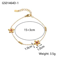 Simple Style Flower Titanium Steel Zircon Cable Chain Bracelets In Bulk sku image 1
