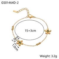 Simple Style Flower Titanium Steel Zircon Cable Chain Bracelets In Bulk sku image 2