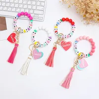 Cute Letter Heart Shape Alloy Silica Gel Bag Pendant Bracelets Keychain main image 1