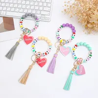 Cute Letter Heart Shape Alloy Silica Gel Bag Pendant Bracelets Keychain main image 2