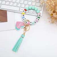 Cute Letter Heart Shape Alloy Silica Gel Bag Pendant Bracelets Keychain sku image 2