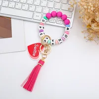 Cute Letter Heart Shape Alloy Silica Gel Bag Pendant Bracelets Keychain sku image 4