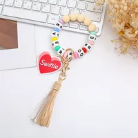 Cute Letter Heart Shape Alloy Silica Gel Bag Pendant Bracelets Keychain sku image 5