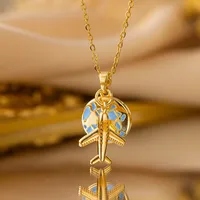 Vintage Style Classic Style Earth Travel 304 Stainless Steel Copper 18K Gold Plated Women's Pendant Necklace main image 3
