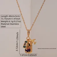 Vintage Style Classic Style Earth Travel 304 Stainless Steel Copper 18K Gold Plated Women's Pendant Necklace main image 7